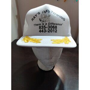 Vintage Snapback Hat Mesh Trucker Tow Truck Funny Gold Leaf 80s 90s